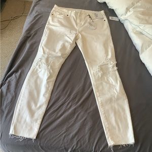 White ripped jeans